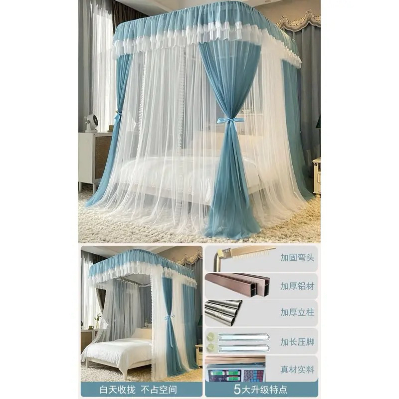 Màn khung 2 cột không khoan tường màn mùng ngủ chống muỗi cao cấp