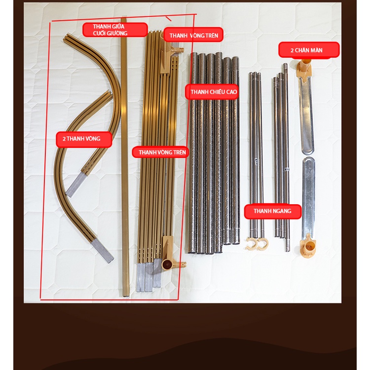 Màn khung công  chúa không khoan tường -Mùng ngủ cao cấp EASY DREAM