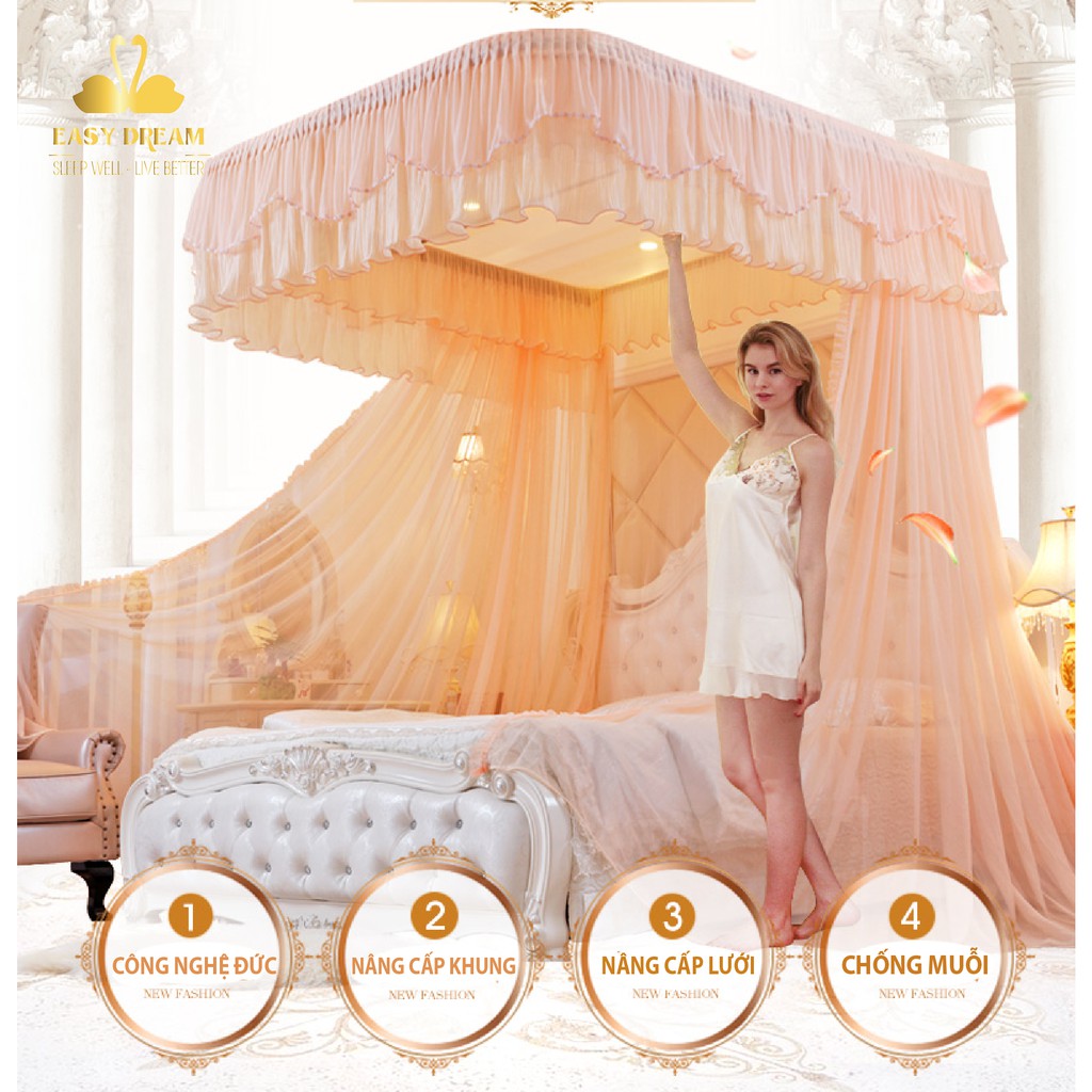 Màn ( Mùng)  khung không khoan tường EASY DREAM Có dây kéo ròng rọc Tăng chỉnh được  độ cao sản phẩm đạt tiêu chuẩn Đức