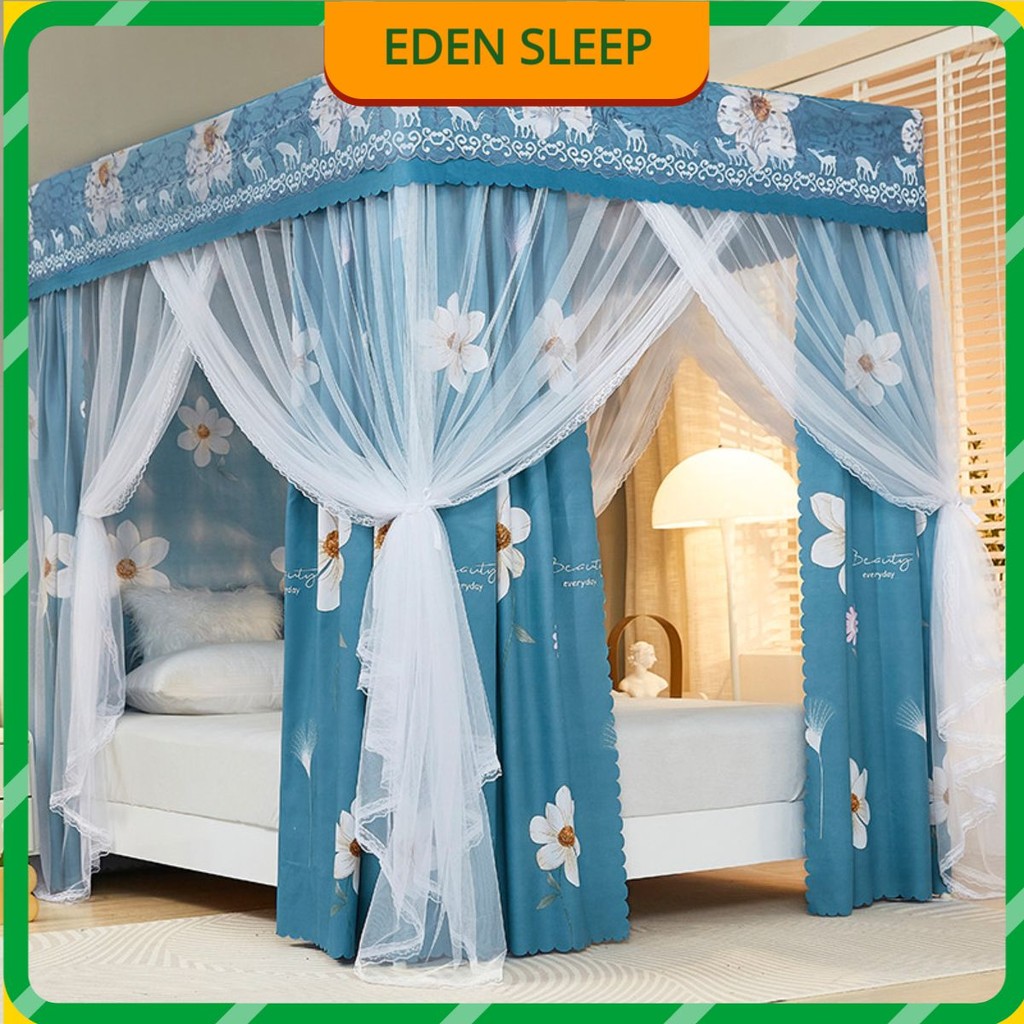 EDEN SLEEP Màn chống muỗi gia đình, Mùng khung chống bụi phòng ngủ Rèm chắn sáng dày 1,5m-1,8m màn khung