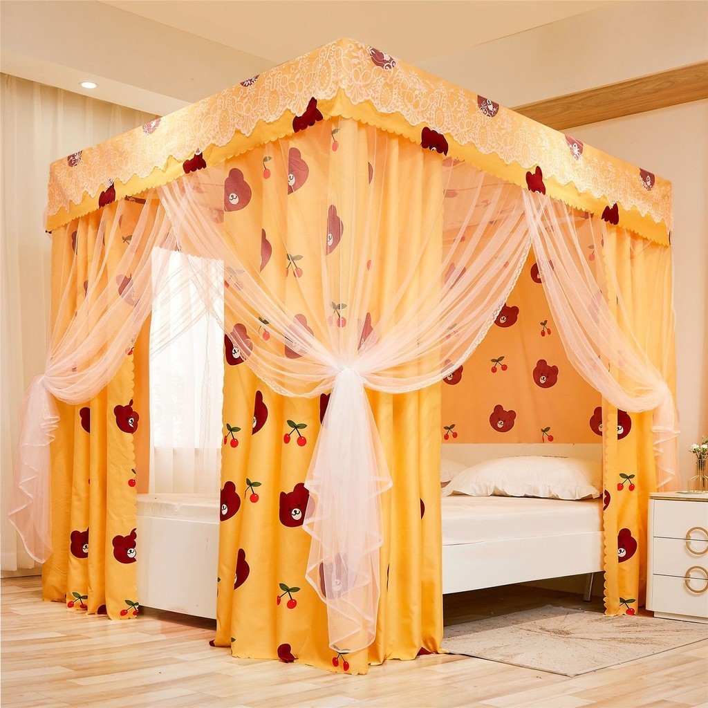 EDEN SLEEP Mùng khung chống muỗi phòng ngủ gia đình, rèm che giường chống gió 1,5m trọn bộ màn khung 1,8m