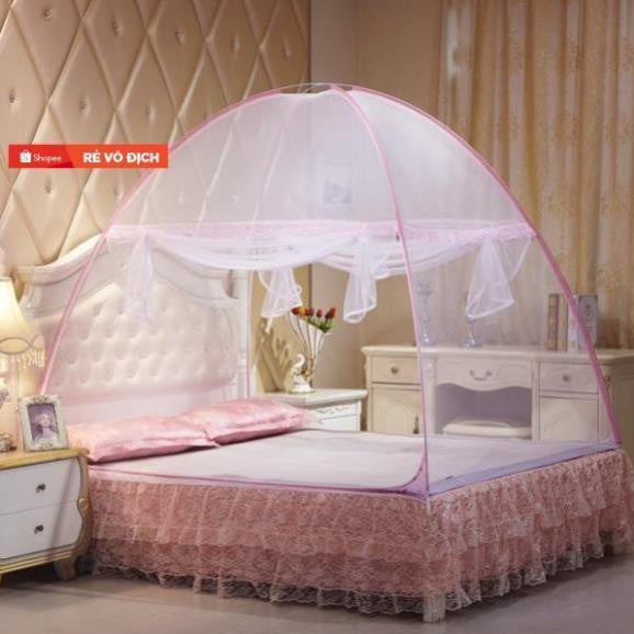 HOT DEAL Màn chụp (mùng) tự bung -gấp gọn- chống muỗi dành cho người lớn -cao 1m65 có 2 cửa- vải tuyn cao cấp