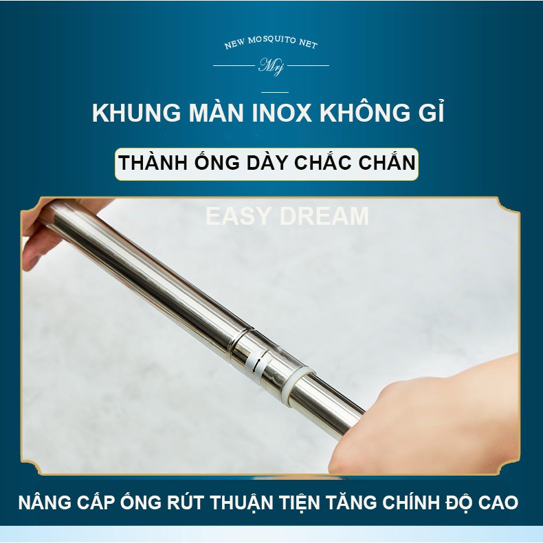 Mùng ngủ cao cấp EASY DREAM ,màn khung không khoan tường chống muỗi dành cho giường tầng trẻ em màn cho bé