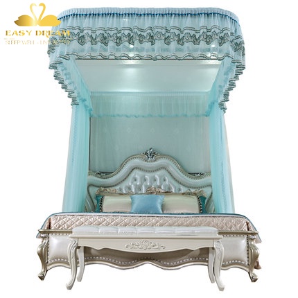 Màn khung ròng rọc cao cấp không khoan tường Mùng ngủ  có dây kéo - chiều cao 2m25  vải voan cao cấp