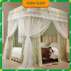EDEN SLEEP Màn mùng chống muỗi 3 cửa, rèm cản sáng, rèm giường trọn bộ màn khung vuông chống bụi