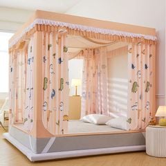 EDEN SLEEP Màn chống muỗi trẻ em rèm giường trọn bộ màn khung vuông khóa kéo 3 cửa,chống bụi 1.2m-2m mùng khung