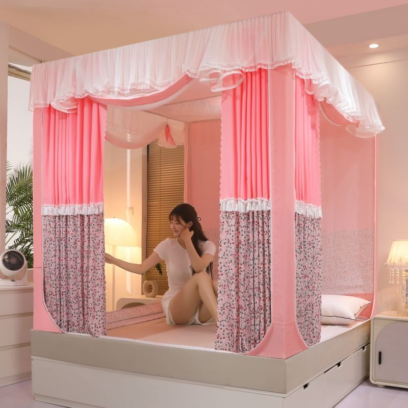 Lưới Chống Muỗi Kiểu Mới Phong Cách Hàn Quốc Hoa Nhỏ Bé Chống Rơi Lưới Chống Rơi Giá Đỡ Dày Chống Muỗi Che Nắng Chống Bụ