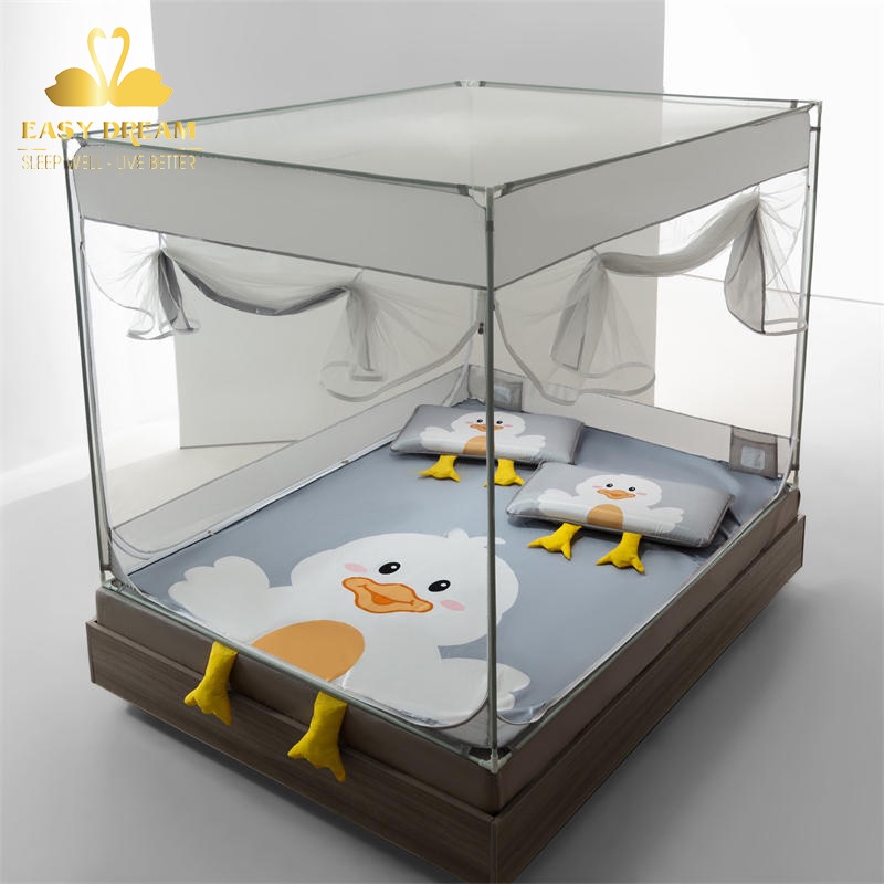 Màn khung không khoan tường nằm nệm - gồm màn + khung + chiếu điều hòa  -mùng chống muỗi cho bé -mùng ngủ