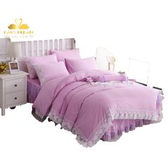 Chăn ga gối coton cao cấp ren thêu phòng cưới  đẹp kiểu dáng công chúa