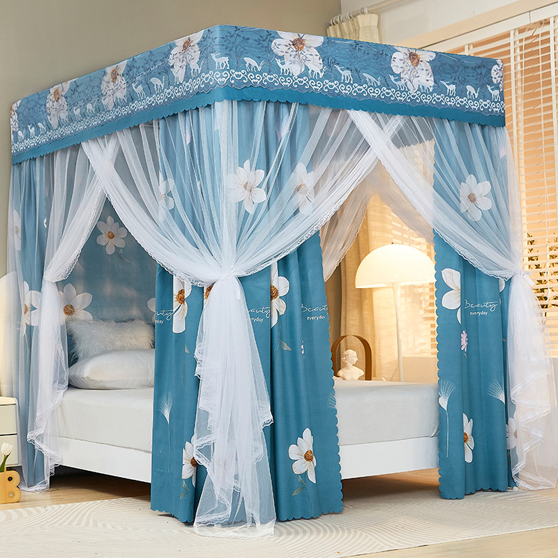 Màn Chống Muỗi Gia Dụng Phong Cách Công Chúa Phòng Ngủ Chống Bụi Trần Dày Dặn Rèm Giường Đôi1.5Gạo1.8Rèm Giường Sàn