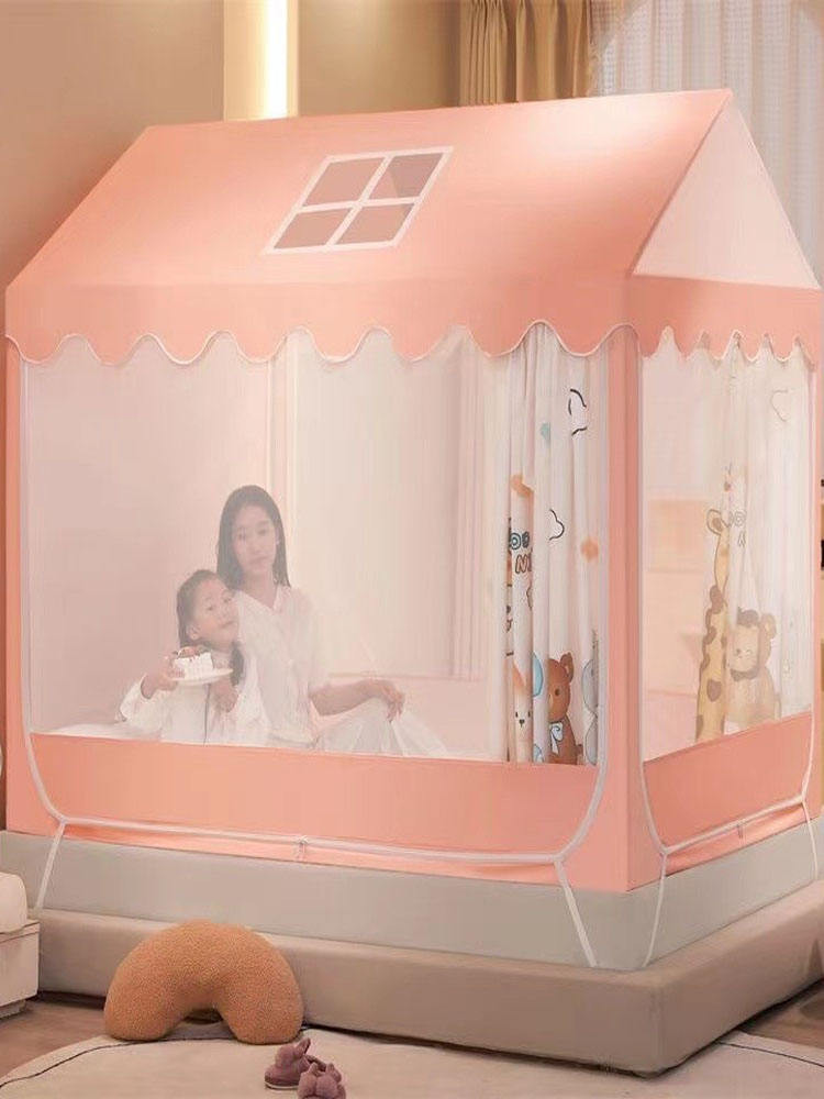 Màn chống muỗi chống rơi trẻ em loại nhà mới Màn chống muỗi gắn trên giường cho bé công chúa