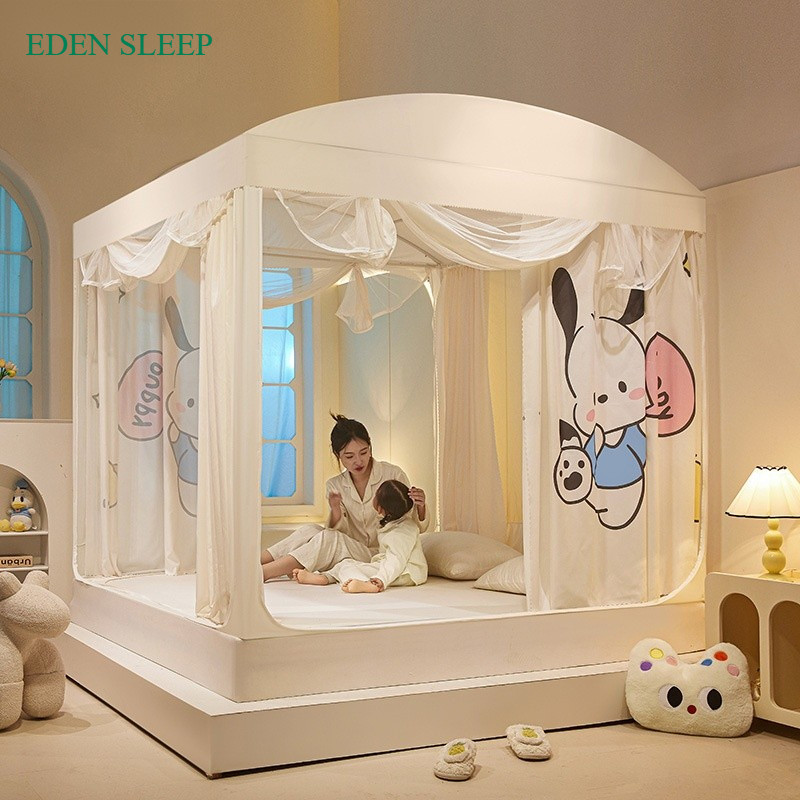 Rèm giường 3 mặt chống sáng rèm chống rơi trẻ em hoạt hình phòng ngủ