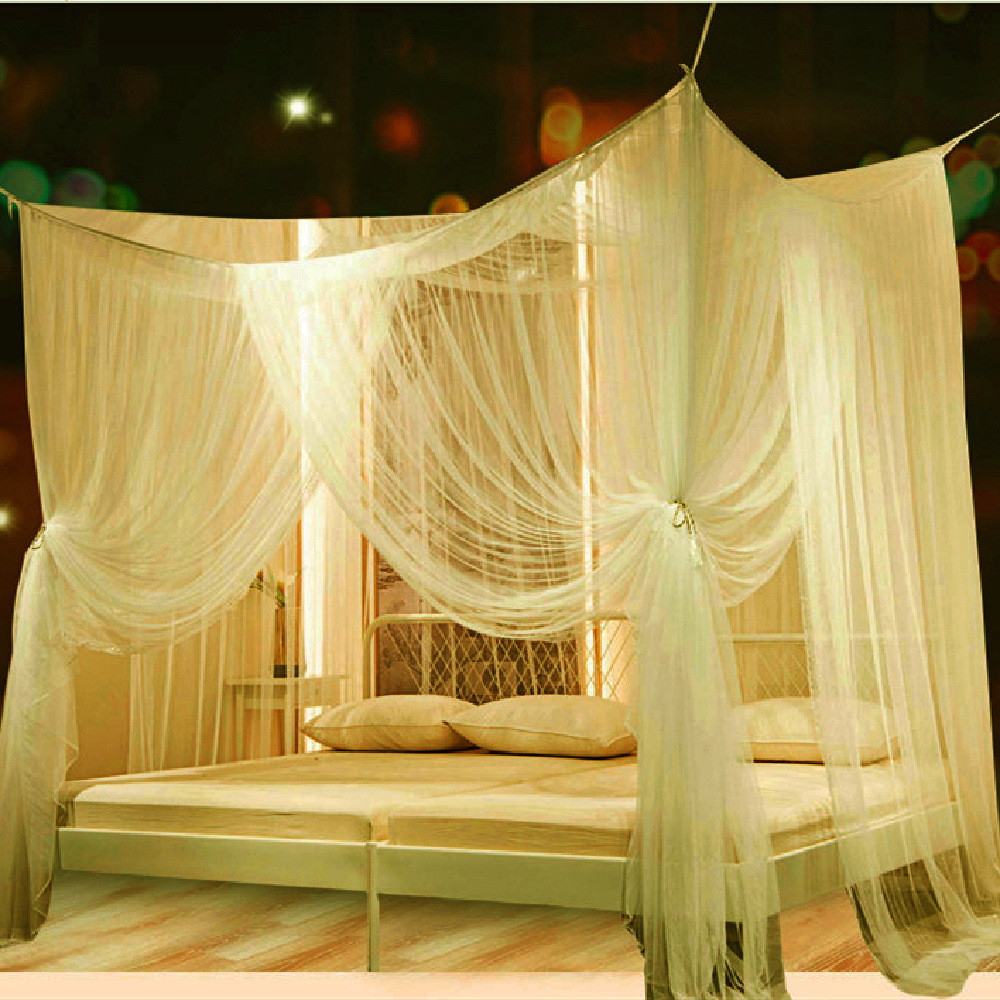 Extra High Large Square Four-way Opening Mosquito Net Polyester Double/triple Door European Style