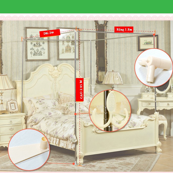 Màn (mùng) khung không khoan tường chống muỗi   , mosquito net