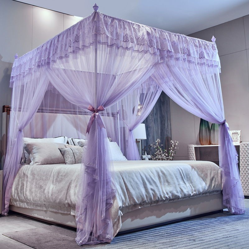 Lưới Chống Muỗi Mùa Hè Kiểu Mới1.8*2.0Mm Giường Đôi Ba Cửa Lưới Chống Muỗi Sàn1.5Giường Gạo