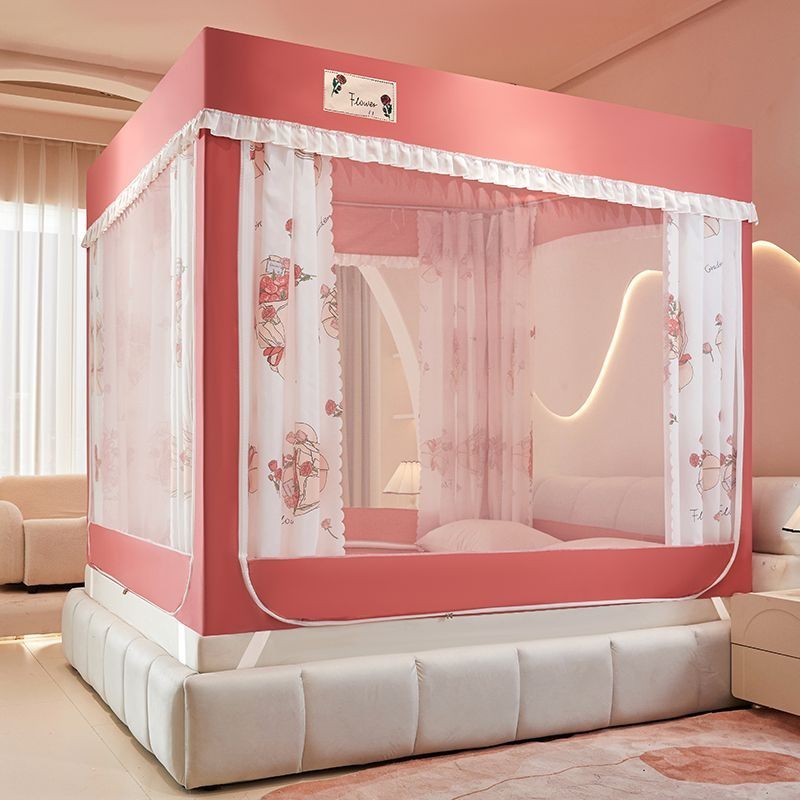 EDEN SLEEP Trọn bộ mùng khung,màn chống muỗi, rèm giường dùng trong gia đình, có khóa kéo chống bụi công chúa