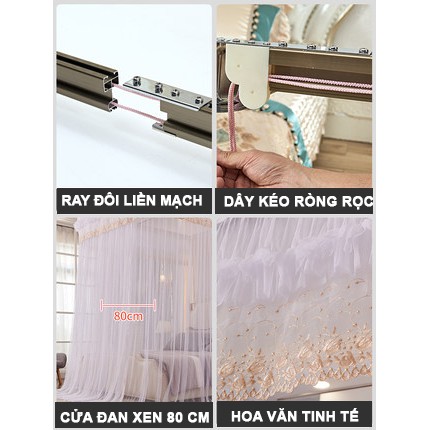 Màn (mùng ) khung không khoan tườngcó dây kéo ròng rọc cao 2m25 khung inox vải tuyn chống muỗi