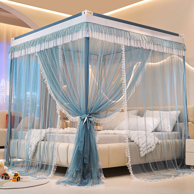 Mẫu MớiALớp Lưới Chống Muỗi Cung Điện Kiểu Sàn Rèm Ngủ Kiểu Pháp Rèm Ngủ Ren Viền Bèo Sợi Lưới Mã Hóa Gia Dụng