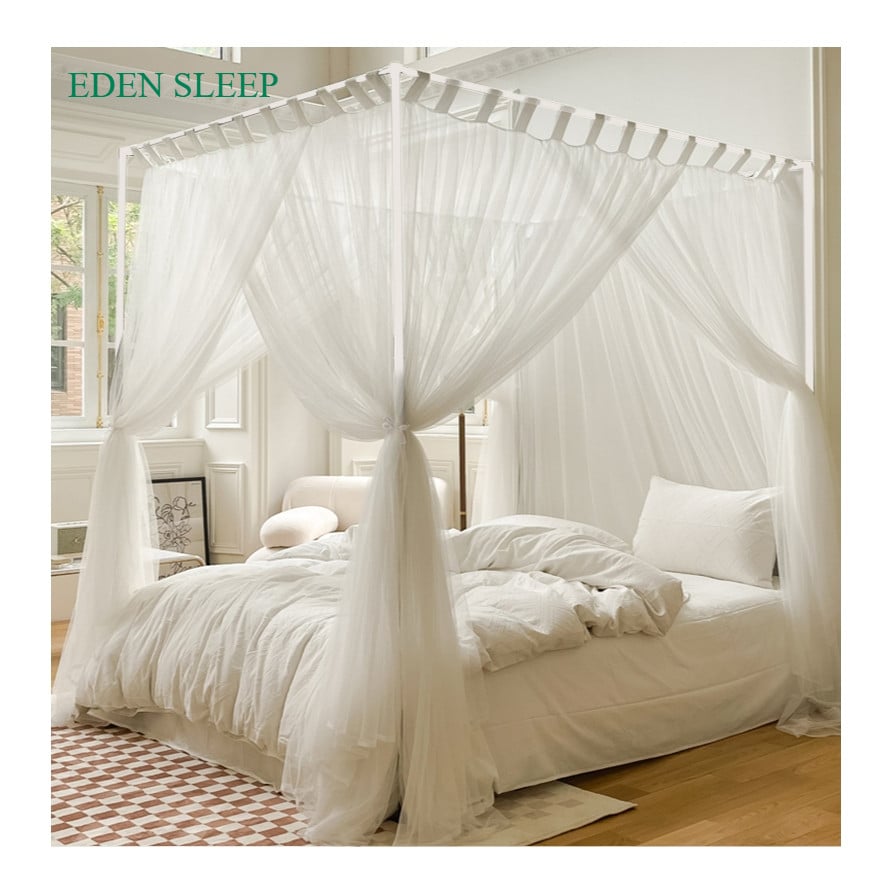 Màn mùng khung không khoan tường kiểu dang dáng khách sạn chống muỗi hiệu quả , màn ngủ đẹp hiện đại