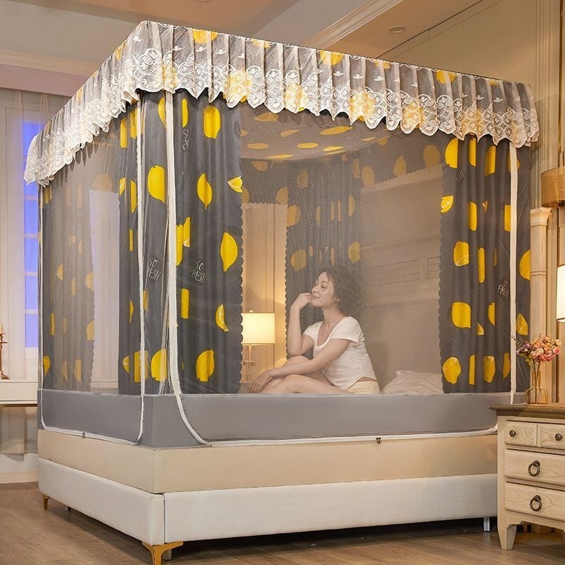 EDEN SLEEP màn chống muỗi trọn bộ, mùng khung rèm chắn sáng cho gia đình, dây kéo rèm giường phòng ngủ