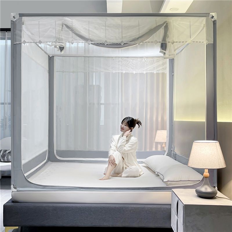 Màn Chống Muỗi Gia Dụng2023Cao Cấp Mẫu Mới1.8mGiường Đôi Yurt1.5Gạo1.2Phòng Ngủ Em Bé Chống Rơi