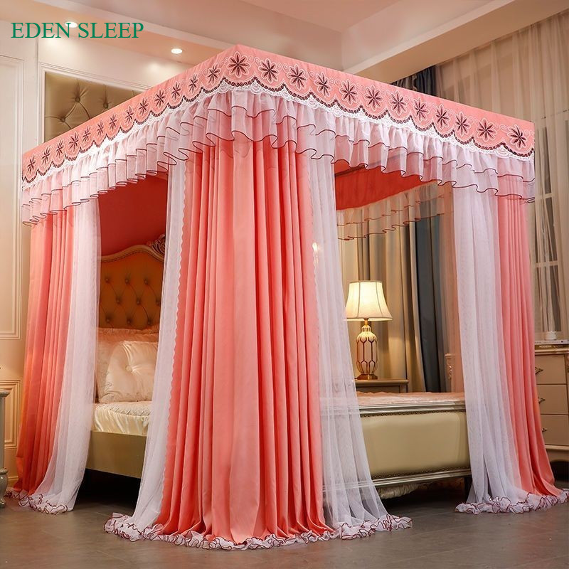 EDEN SLEEP Mùng khung 3 cửa màn chống muỗi gia đình rèm giường chặn ánh sáng,chống bụi rèm dày