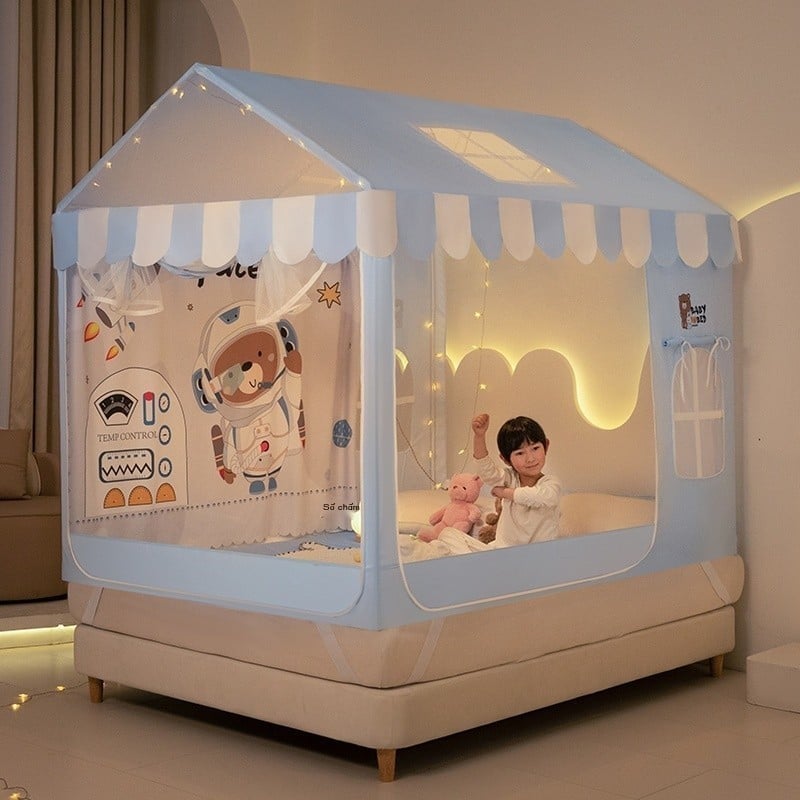 Lều Cho bé  màn chống muỗi trẻ em 2025 nhà mới cao cấp phong cách công chúa rèm giường mất điện rè