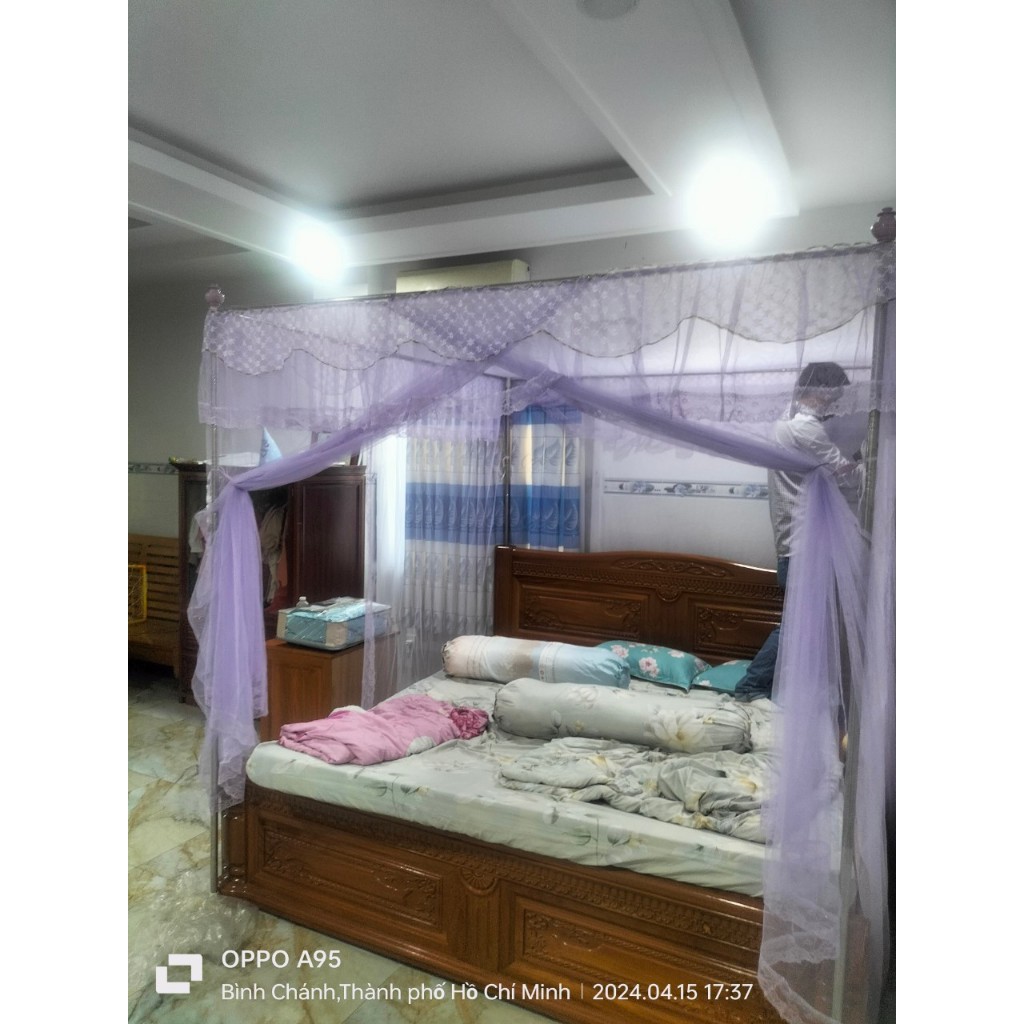 Màn khung không khoan tường Mùng ngủ cao cấp chống muỗi Kiểu dáng công chúa hiện đại đẹp