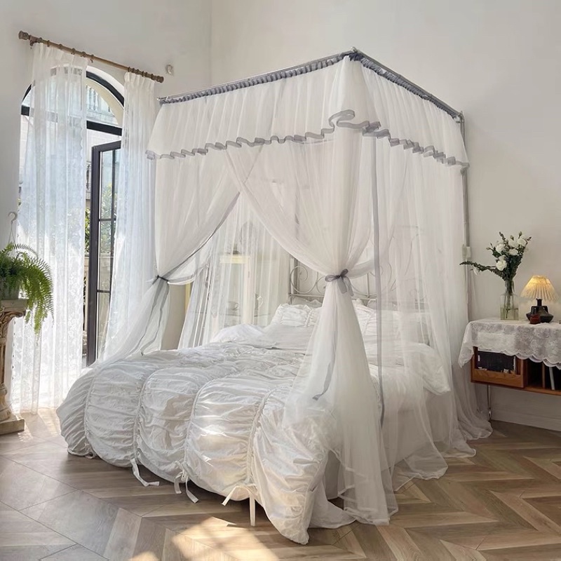 Màn khung inox 2 cột, thu khung A102, mùng khung không khoan tường