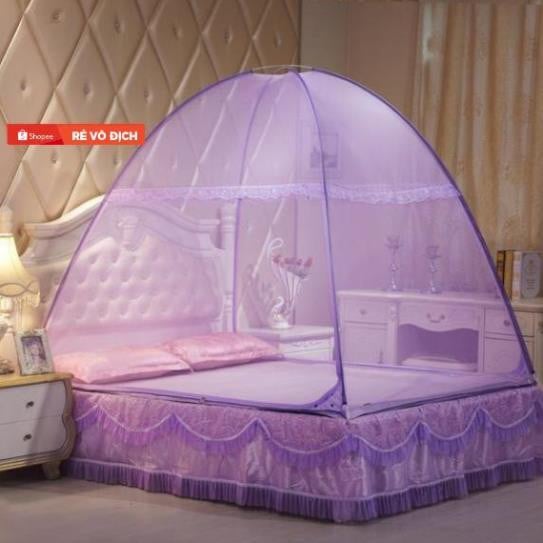 HOT DEAL Màn chụp (mùng) tự bung -gấp gọn- chống muỗi dành cho người lớn -cao 1m65 có 2 cửa- vải tuyn cao cấp