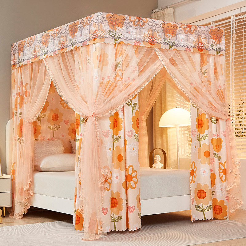 Màn Chống Muỗi Gia Dụng Phong Cách Công Chúa Phòng Ngủ Chống Bụi Trần Dày Dặn Rèm Giường Đôi1.5Gạo1.8Rèm Giường Sàn