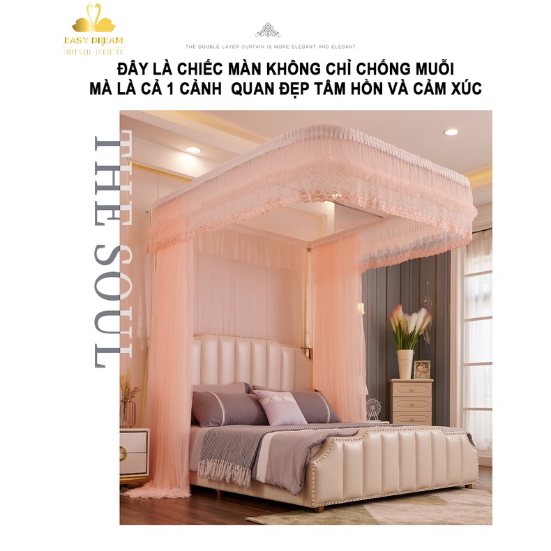 Màn khung ròng rọc kéo dây không khoan tường - hàng cao cấp hiện đại sang trọng