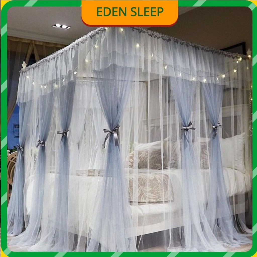 EDEN SLEEP Mùng màn khung,màn chống muỗi 2 lớp phòng ngủ gia đình 1,8m, trọn bộ mùng khung 1,5m giường 1,2m