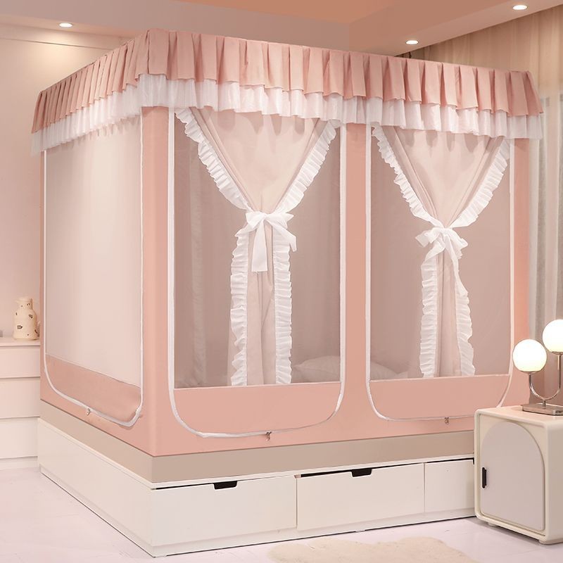 EDEN SLEEP Mùng màn khung chống muỗi gia đình,trọn bộ mùng khung vuông trẻ em chống rơi,rèm giường dày