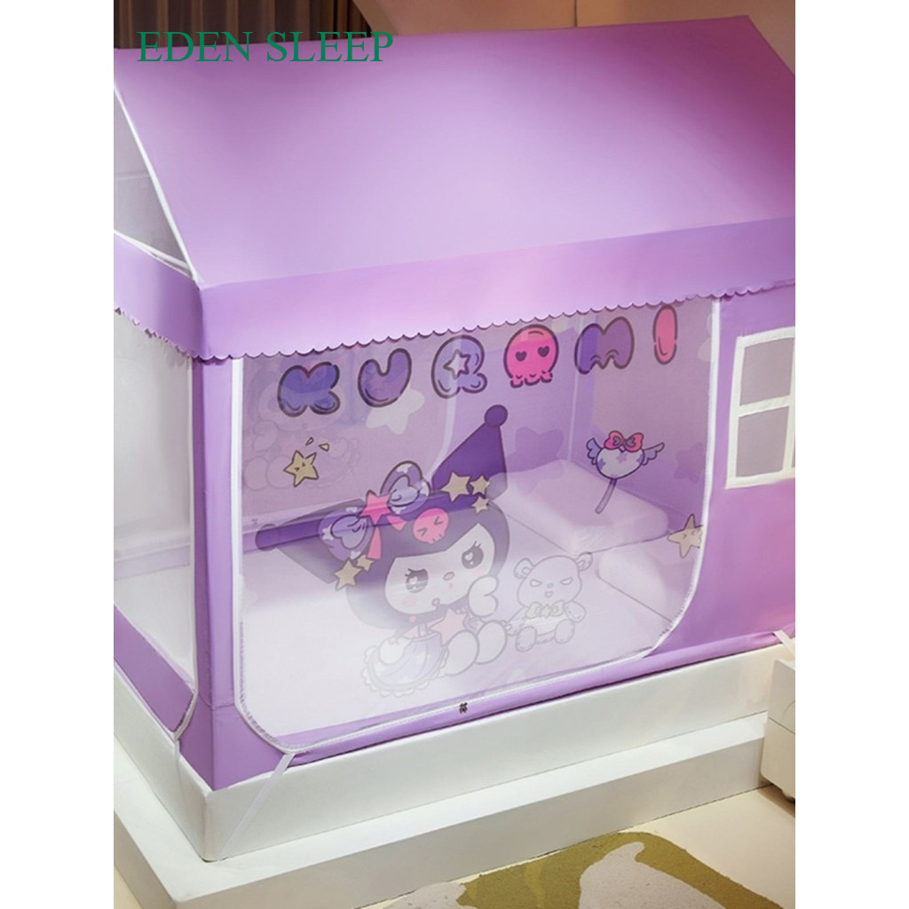 EDEN SLEEP Màn chống muỗi gắn trên giường ba cửa kiểu lâu đài hình chữ U chặn ánh sáng và ngăn muỗi cho bé đặt