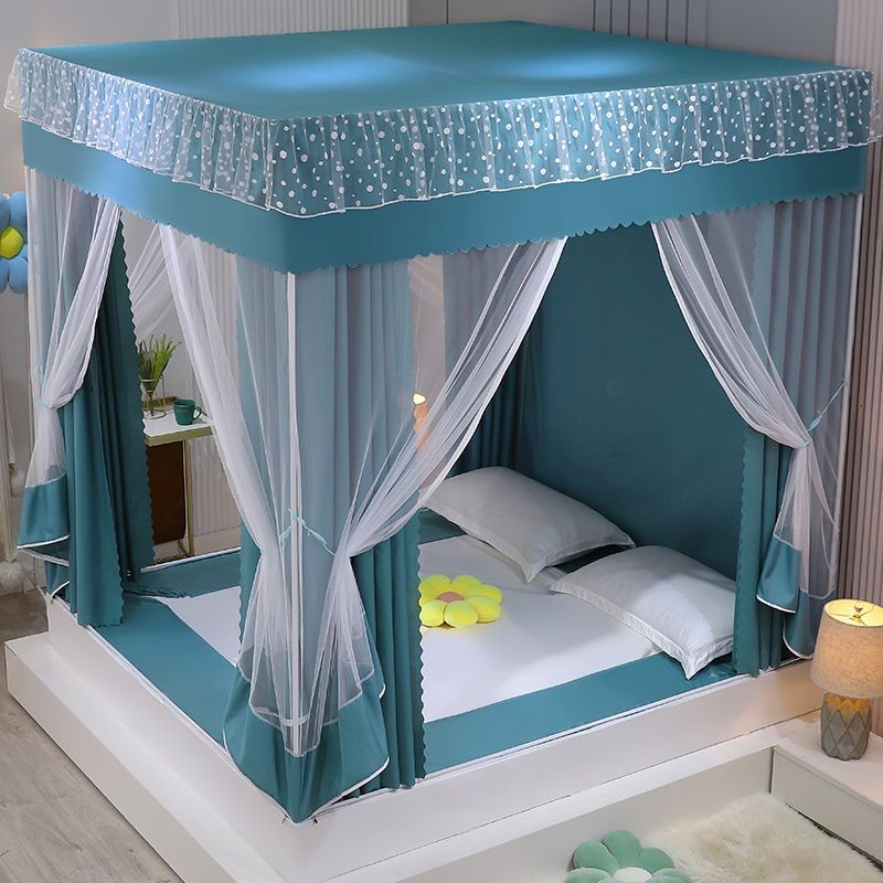 Màn Chống Muỗi Kiểu Mới Ba Cửa Kiểu Giường Ngồi Che Nắng Chống Bụi Phía Trên Dây Kéo Bao Toàn Bộ Giường Chống Rơi Cho Bé