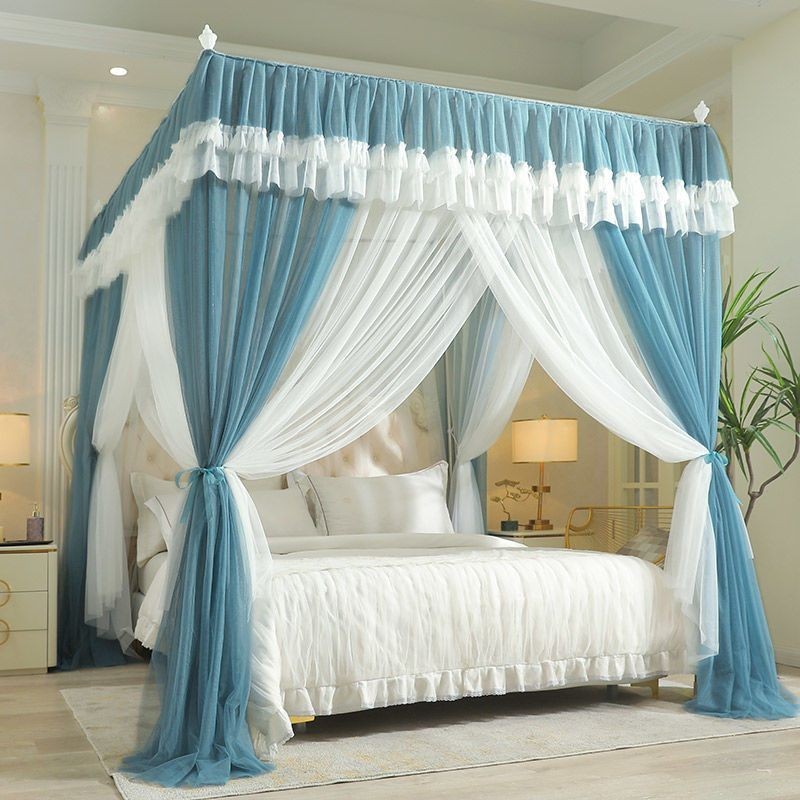 EDEN SLEEP Màn mùng khung 3 cửa phong cách công chúa, rèm giường, mùng chống muỗi cao cấp