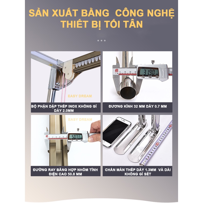 Màn khung ròng rọc kéo dây không khoan tường - hàng cao cấp EASY DREAM hiện đại sang trọng
