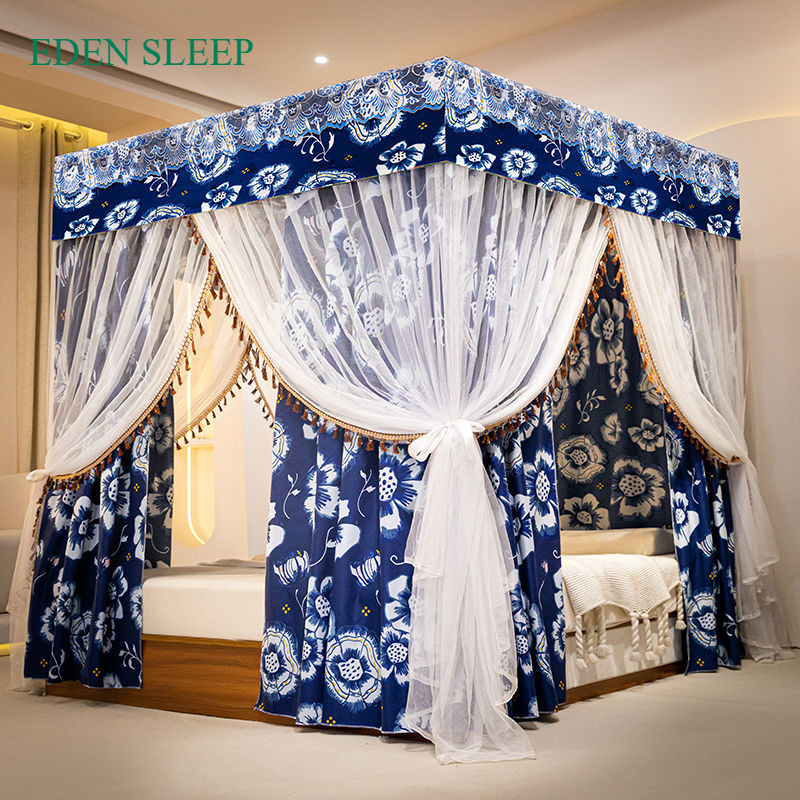 Mùng Màn công chúa không khoan tường cao cấp Chống Muỗi Vải 2 Lớp