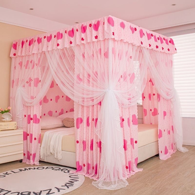 Rèm Giường Màu Trơn Chắn Gió Rèm Giường Che Nắng Ấm Mùa Thu Đông Rèm Giường Chống Bụi Ba Cửa Phòng Ngủ Gia Dụng Lều Giườ