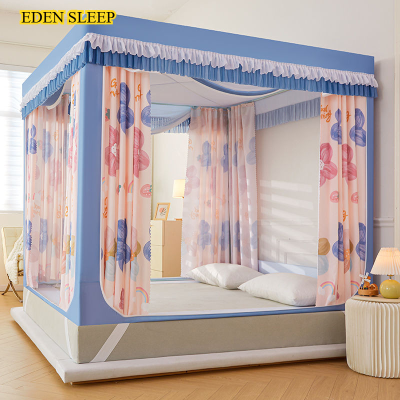 EDEN SLEEP Mùng màn khung chống muỗi, rèm cản sáng chống bụi, 1,5m, 1,8 giường, chống rơi trẻ em, 3 cửa