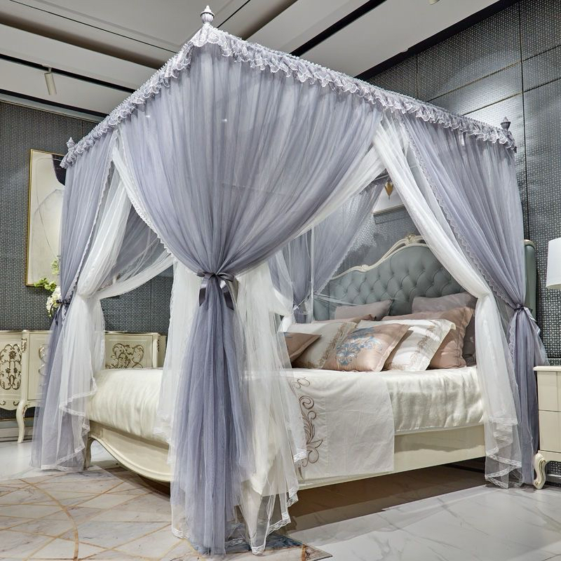 Màn/ mùng cung đình 4 cột 2 lớp; màn khung không khoan tường  chống muỗi toàn diện