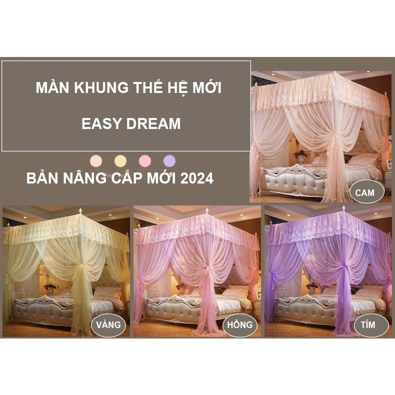 BẢNG NÂNG CẤP 2024 Màn khung không khoan tương cao cấp -Mùng khung công chúa hiện đại chống muỗi hiệu quả