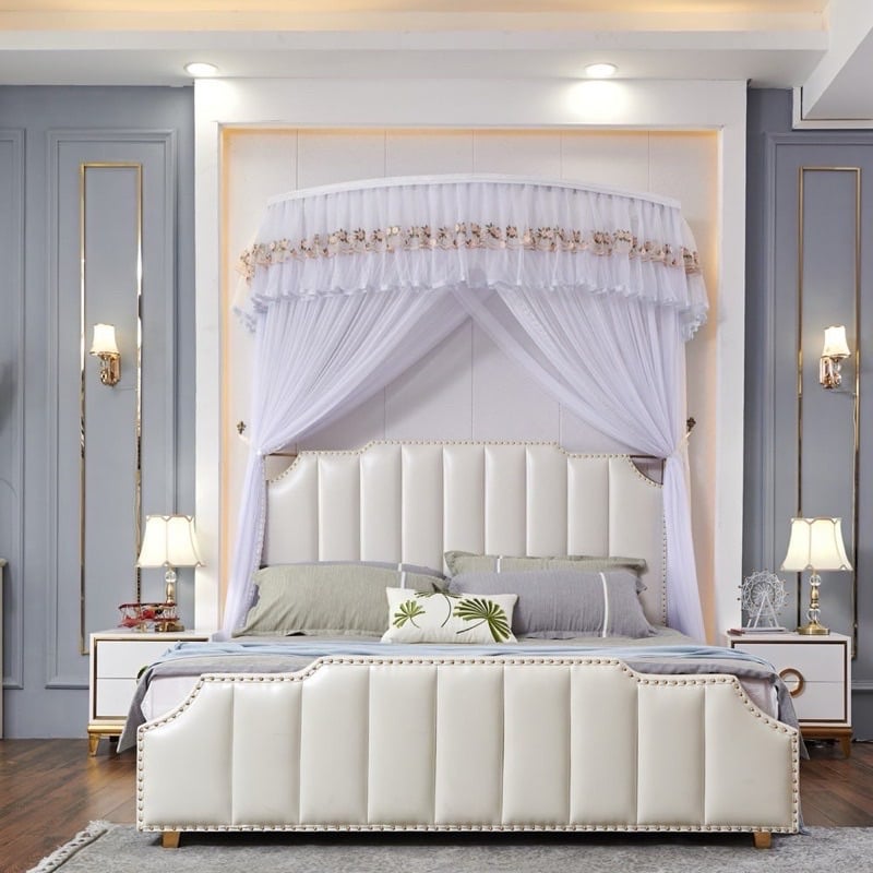 Màn/ mùng bán nguyệt (khoan tường)- màn khung xếp gọn thông minh chống muỗi kéo dây ròng rọc