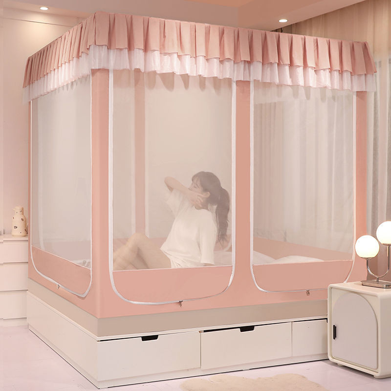 EDEN SLEEP Mùng màn khung chống muỗi gia đình,trọn bộ mùng khung vuông trẻ em chống rơi,rèm giường dày