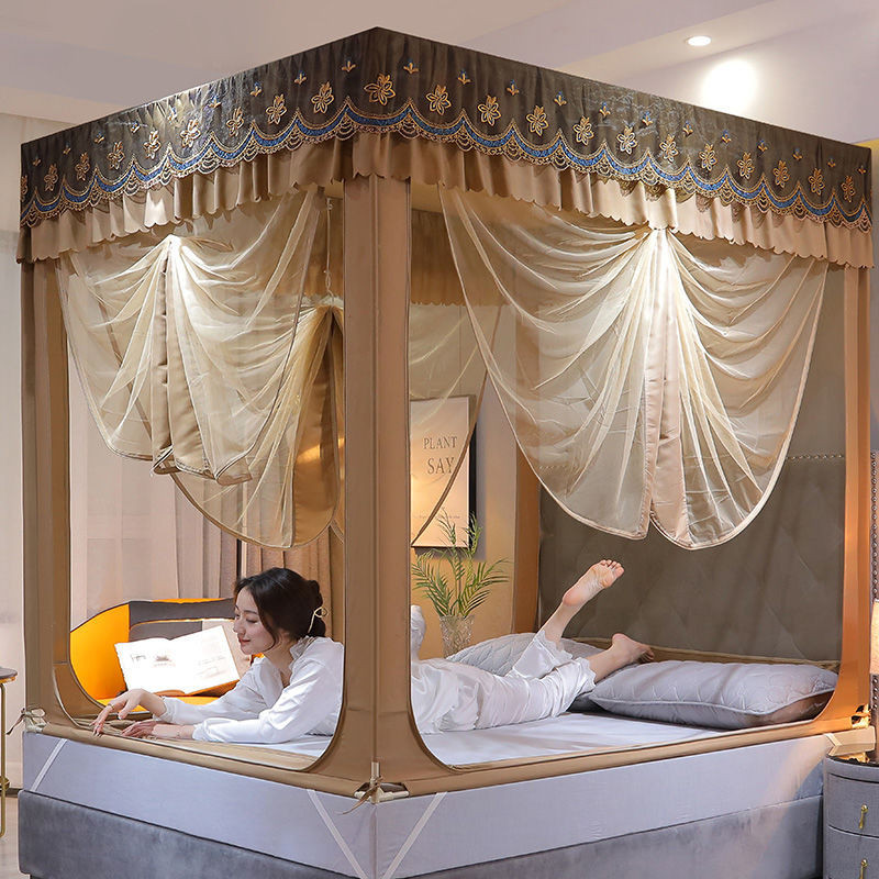 Lưới Chống Muỗi Chống Bụi Gia Dụng Che Nắng Chống Muỗi Mã Hóa Lưới Dày Dặn Khung Ba Cửa1.5Giường1.8Giường1.2