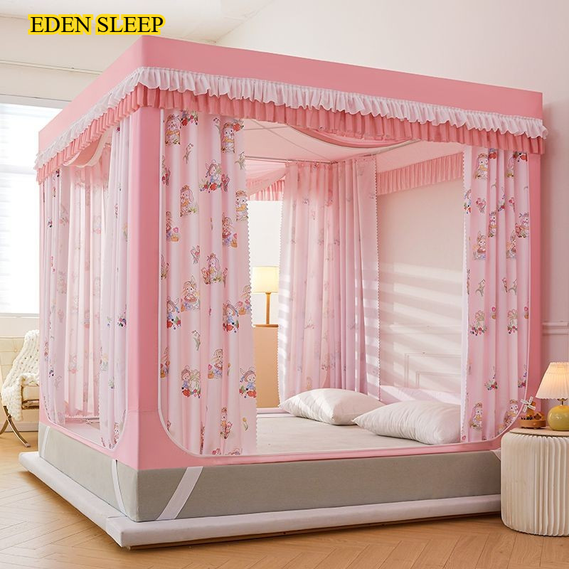 EDEN SLEEP Mùng màn khung chống muỗi, rèm cản sáng chống bụi, 1,5m, 1,8 giường, chống rơi trẻ em, 3 cửa