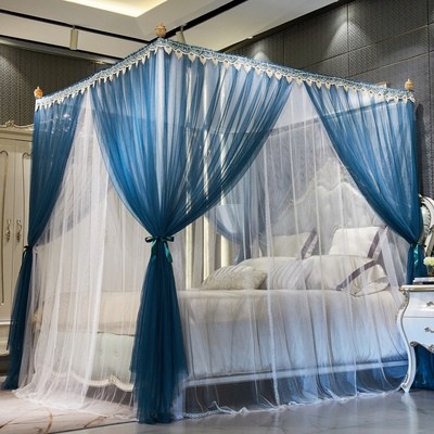 Mùng ( màn ) khung không khoan tường EASY DREAM  chống muỗi Mosquito Net dành cho giường 1.8  vải 2 lớp khung inox