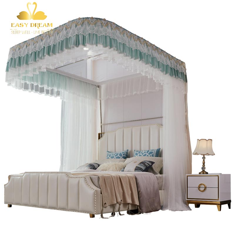 Màn (mùng ) khung không khoan tườngcó dây kéo ròng rọc cao 2m25 khung inox vải tuyn chống muỗi