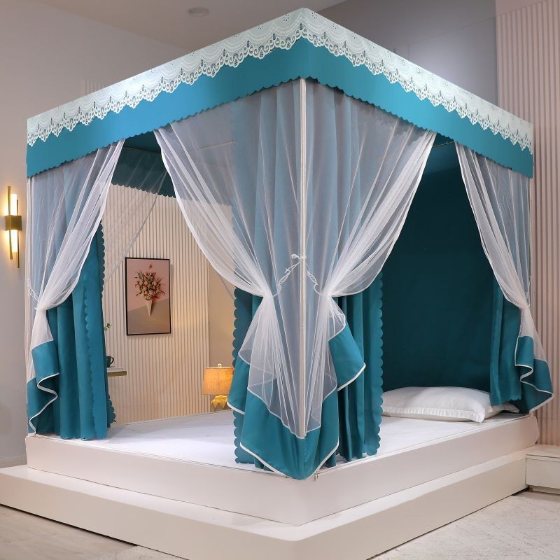 Rèm Giường Chống Muỗi Kiểu Mới Rèm Giường Gia Dụng Dày Dặn Che Nắng Chống Bụi Tích Hợp Dây Kéo Mã Hóa Khăn Trải Giường Y